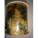 CINTA NAVIDAD DORADA/VERDE 10 CM ALAMBRADA ?