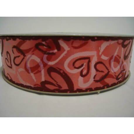 CINTA CORAZON LOVE ROSA (34 mm x 100 m)