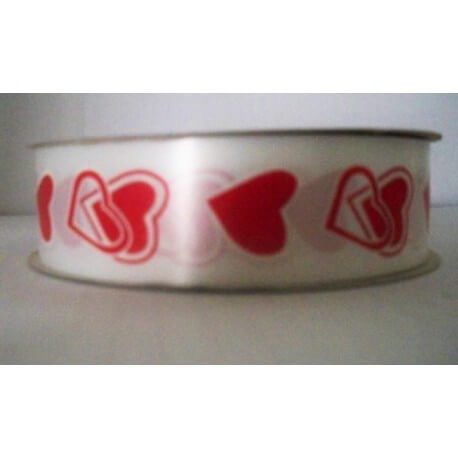 CINTA AMOUR BLANCO/ ROJO (34 mm x 100 m)