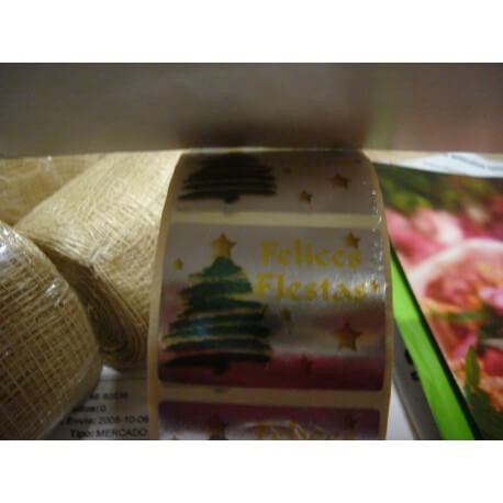 ETIQUETAS FELICES FIESTAS X 500 UND
